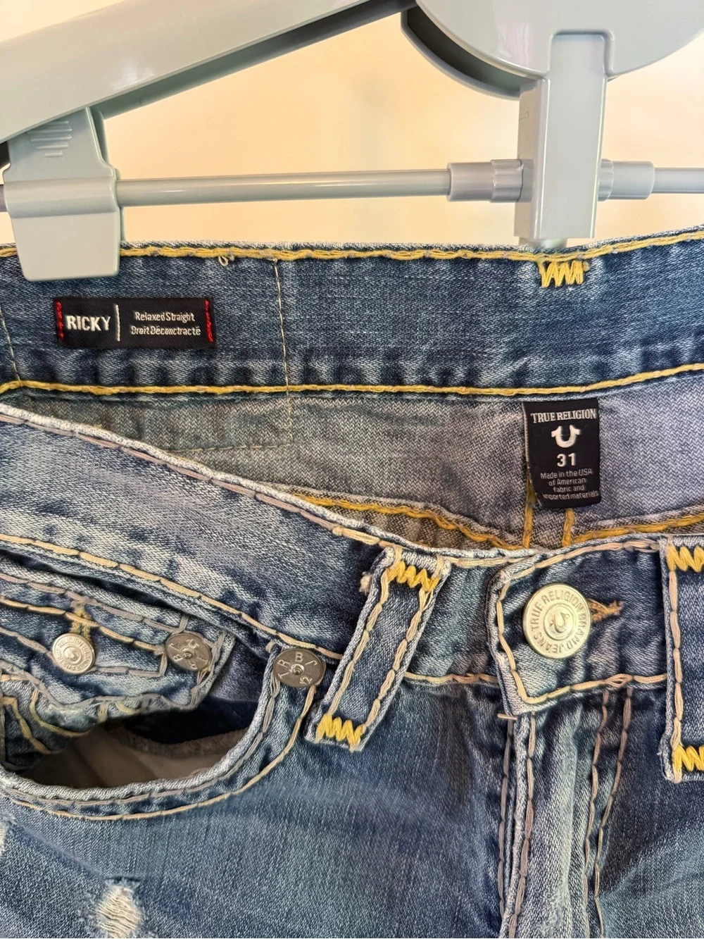 True Religion Ricky Relaxed Straight Jeans (Size 31)